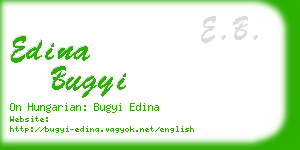 edina bugyi business card